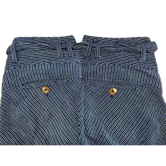 Free People Striped Harem Pants Womens 4 Blue High Rise Relaxed Cropped Bohemian - Picture 16 of 16